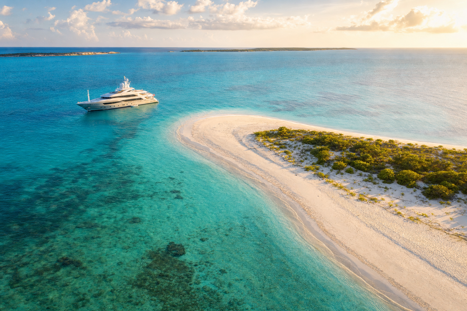 Turks and Caicos aerial sandbar